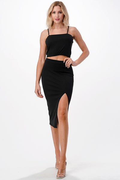 Crop top Midi skirt Set