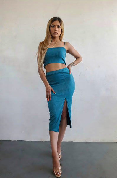 Crop top Midi skirt Set