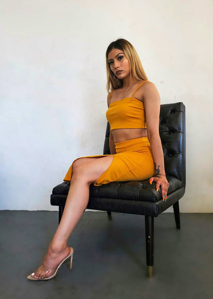 Crop top Midi skirt Set