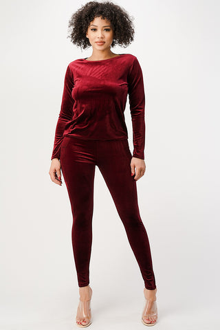 Velvet Full Sleeve with Leggings