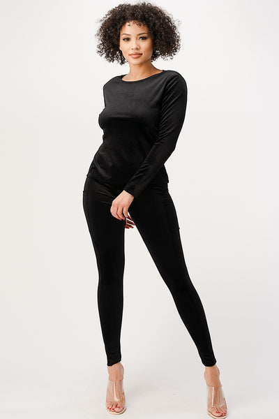 Velvet Full Sleeve with Leggings
