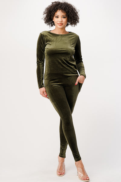 Velvet Full Sleeve with Leggings