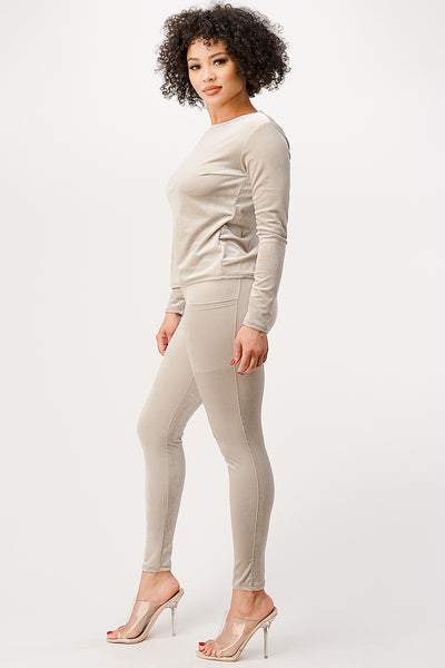 Velvet Full Sleeve with Leggings