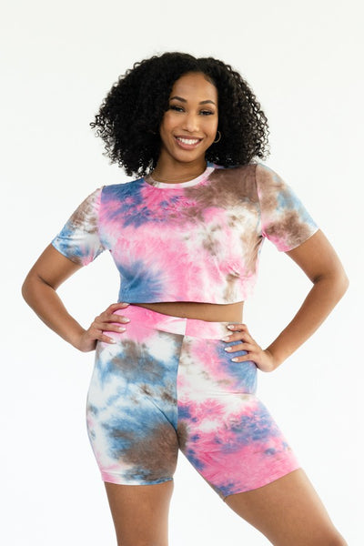 Crop Top and Biker Shorts Set